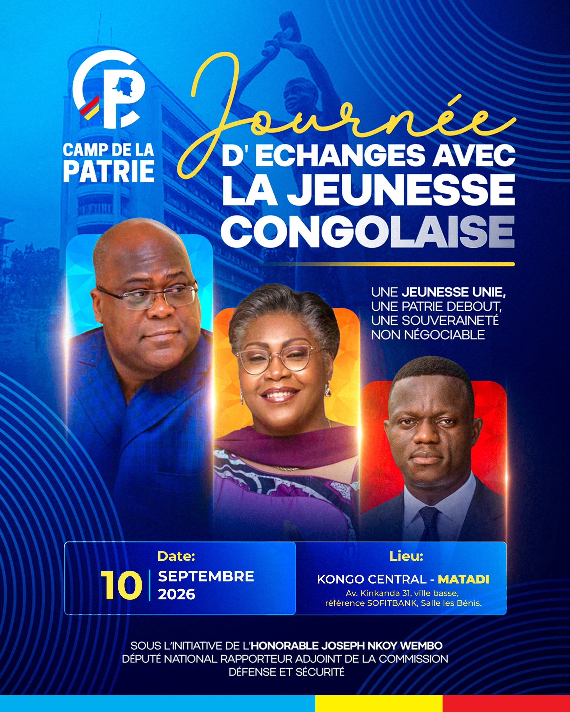 Affiche officielle CAMP DE LA PATRIE — MATADI, intervenante